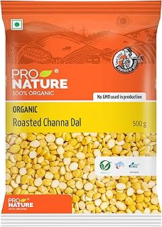 Pro Nature 100% Organic Roasted Channa Dal - 500g | Vegan | Indian Pulses | Rich in Protien