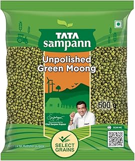 Tata Sampann Unpolished Green Moong Dal (Whole), 500gm