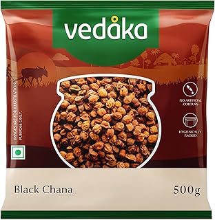 Amazon Brand - Vedaka Popular Unpolished Black Chana, 500 g