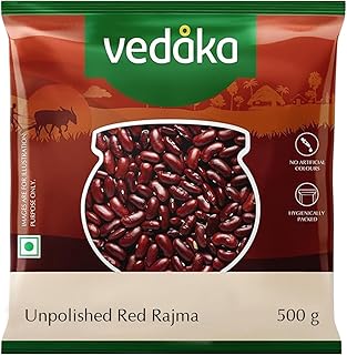 Amazon Brand - Vedaka Unpolished Red Rajma | 500 G | Premium Red Rajma