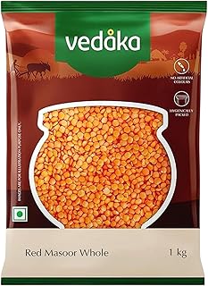 Amazon Brand - Vedaka Premium Red Masoor Whole, 1kg