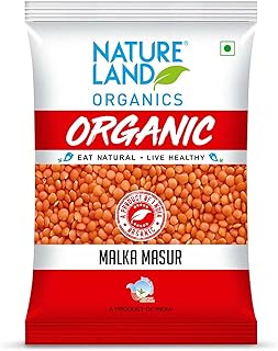 Natureland Organics Malka Masoor Dal/Red Masoor Dal 1 Kg - Organic Dals and Pulses - Organic Food